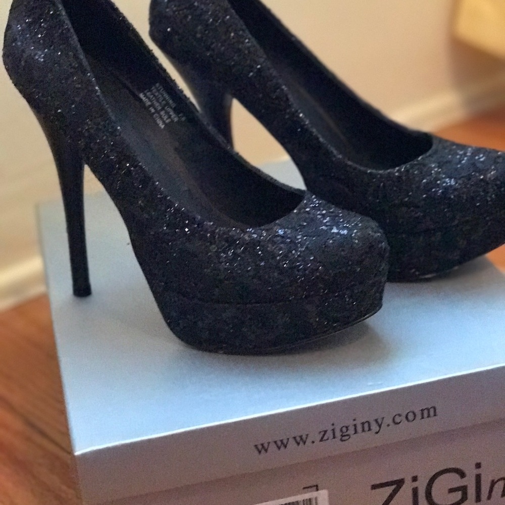 Black glitter shoes